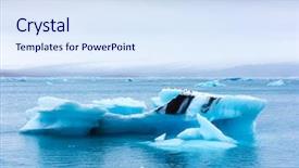  Presentation with lagoon - Colorful presentation theme enhanced with icebergs in jokulsarlon glacial lagoon backdrop and a sky blue colored foreground