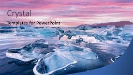  Presentation with lagoon - Slide set with icebergs-in-jokulsarlon-glacial-lagoon background and a soft green colored foreground