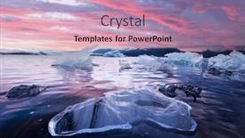  Presentation with iceland - PPT theme with icebergs-in-jokulsarlon-glacial-lagoon background and a coral colored foreground