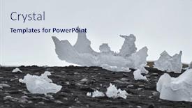  Presentation with diamond - Presentation design having icebergs-on-the-beach background and a sky blue colored foreground