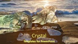  Presentation with south beach - Theme having icebergs-on-the-cost background and a tawny brown colored foreground