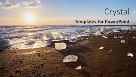  Presentation with south beach - Amazing slide set having icebergs-on-the-cost backdrop and a light blue colored foreground