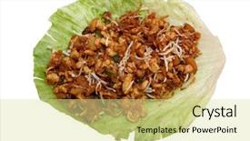  Presentation with lettuce - Presentation with iceburg - lettuce wrap over white background and a  colored foreground