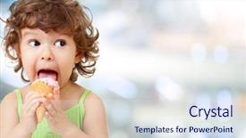  Presentation with ice cream - Theme with icecream - ice cream eating by kid background and a sky blue colored foreground