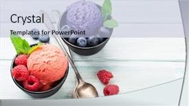  Presentation with ice cream - Presentation design having icecream - ice cream with raspberry background and a light blue colored foreground