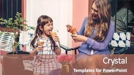  Presentation with mom daughter - Presentation theme consisting of icecream - mom with her 6 years background and a coral colored foreground