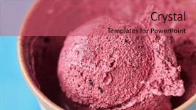  Presentation with ice blue - PPT theme enhanced with icecream - scoop of healthy homemade berry background and a coral colored foreground