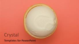  Presentation with pink white - Slide set consisting of icecream-white-in-waffle-cup background and a red colored foreground