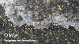  Presentation with asphalt pavement - PPT theme consisting of iced asphalt road pavement detail background and a dark gray colored foreground