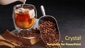  Presentation with cold brew coffee - Presentation design featuring iced-cold-brew-coffee background and a tawny brown colored foreground