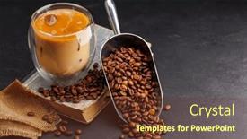  Presentation with cold brew coffee - Presentation theme with iced-cold-brew-coffee background and a tawny brown colored foreground