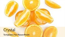  Presentation with orange - Presentation theme having iced orange drink with fresh background and a yellow colored foreground