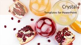  Presentation with pomegranate - Theme having iced pomegranate and orange drink background and a lemonade colored foreground