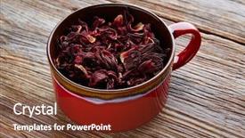  Presentation with beverages - PPT theme featuring iced tea from hibiscus mexican background and a tawny brown colored foreground