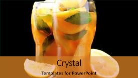  Presentation with black tea - Beautiful slide deck featuring lemon and mint on black backdrop and a gold colored foreground