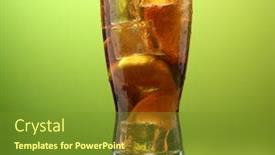  Presentation with lemon lime - PPT theme with iced tea with lemon background and a tawny brown colored foreground