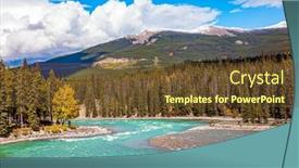  Presentation with river journey - PPT theme with icefields-parkway-north-melting-glacier background and a tawny brown colored foreground