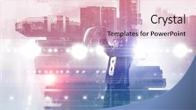  Presentation with hockey - Beautiful PPT theme featuring icehockey - hockey player celebrating victory mixed backdrop and a  colored foreground