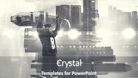  Presentation with hockey - Amazing slide deck having icehockey - hockey player celebrating victory mixed backdrop and a  colored foreground