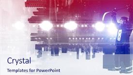  Presentation with hockey - Slides enhanced with icehockey - hockey player celebrating victory mixed background and a  colored foreground