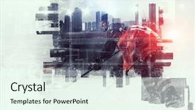  Presentation with ice hockey - Colorful PPT layouts enhanced with icehockey - hockey players on ice mixed backdrop and a  colored foreground