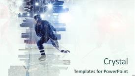  Presentation with ice hockey - Slide set with icehockey - hockey players on ice mixed background and a cool aqua colored foreground