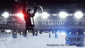  Presentation with ice hockey - Beautiful PPT layouts featuring icehockey - hockey players on ice mixed backdrop and a teal colored foreground