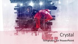  Presentation with ice hockey - Theme featuring icehockey - hockey players on ice mixed background and a  colored foreground