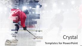  Presentation with ice hockey - Slide set enhanced with icehockey - hockey players on ice mixed background and a  colored foreground