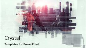  Presentation with hockey - PPT theme having icehockey - hockey players on ice mixed background and a  colored foreground