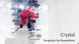  Presentation with ice hockey - Amazing slides having icehockey - hockey players on ice mixed backdrop and a  colored foreground