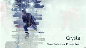  Presentation with ice hockey nhl - Colorful slide deck enhanced with icehockey - hockey players on ice mixed backdrop and a sky blue colored foreground
