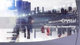  Presentation with ice hockey nhl - Slide deck consisting of icehockey - hockey players on ice mixed background and a gray colored foreground