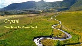  Presentation with iceland - Presentation theme enhanced with iceland-aerial-view-on-mountains background and a tawny brown colored foreground