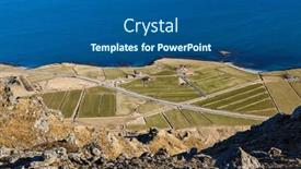  Presentation with sea shore - PPT layouts having iceland-agricultural-scenery-from-akrafjall background and a ocean colored foreground