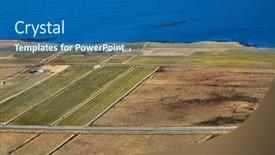  Presentation with scenery - PPT theme featuring iceland-agricuture-scenery-from-akrafjall background and a ocean colored foreground