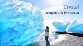  Presentation with lagoon - Beautiful slide set featuring iceland-amazing-landscape-at-iceberg backdrop and a sky blue colored foreground