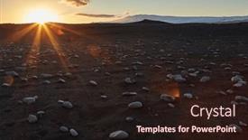  Presentation with horizon - Slide deck enhanced with iceland-black-sand-landscape background and a  colored foreground