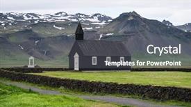  Presentation with black church - Amazing PPT layouts having iceland chapel on the background backdrop and a dark gray colored foreground