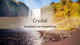  Presentation with waterfall - Presentation theme featuring iceland europe beauty world background and a coral colored foreground