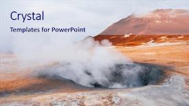  Presentation with tourist - Beautiful slide set featuring iceland geothermal namafjall - area backdrop and a sky blue colored foreground