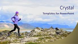  Presentation with running race - Beautiful PPT theme featuring modern window panel on the wall at thailand backdrop and a gray colored foreground