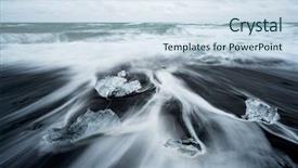  Presentation with sand ocean - Colorful slide set enhanced with iceland iceberg on the black backdrop and a sky blue colored foreground