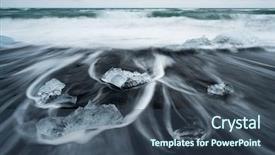  Presentation with sand ocean - Cool new slide deck with iceland iceberg on the black backdrop and a ocean colored foreground