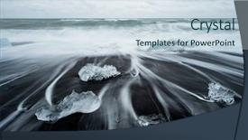  Presentation with sand ocean - Theme consisting of iceland iceberg on the black background and a lemonade colored foreground