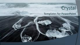  Presentation with sand ocean - Colorful presentation design enhanced with iceland iceberg on the black backdrop and a lemonade colored foreground