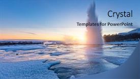  Presentation with iceland - PPT layouts enhanced with iceland in beautiful sunset light background and a light blue colored foreground