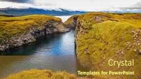  Presentation with coastal - Presentation theme having iceland-in-july-the-picturesque background and a tawny brown colored foreground