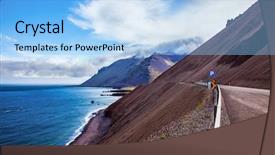  Presentation with iceland - Cool new slide deck with iceland in july the road backdrop and a light blue colored foreground