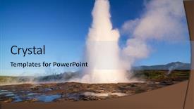  Presentation with geothermal nature - Colorful slides enhanced with iceland in the geothermal backdrop and a light blue colored foreground